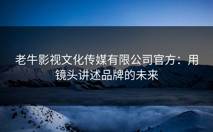 老牛影视文化传媒有限公司官方：用镜头讲述品牌的未来
